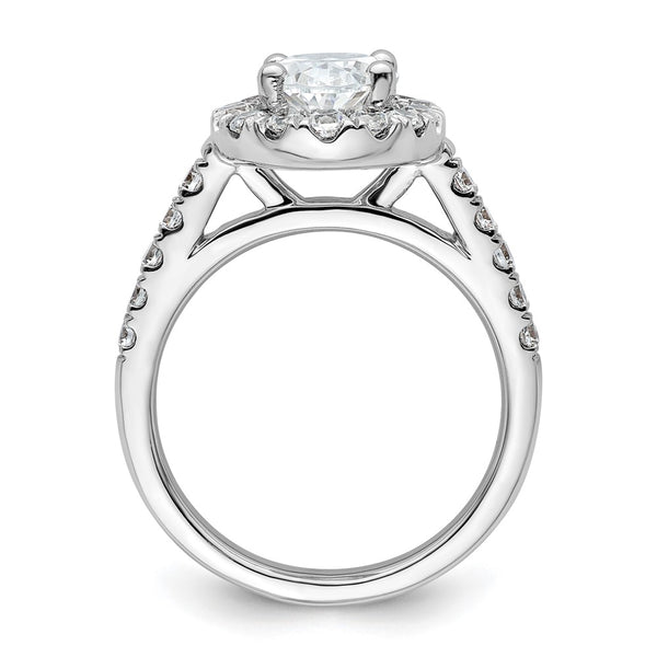 14K White Gold Halo Engagement Ring for 2 Carat Oval Center - Style GR1-1022599