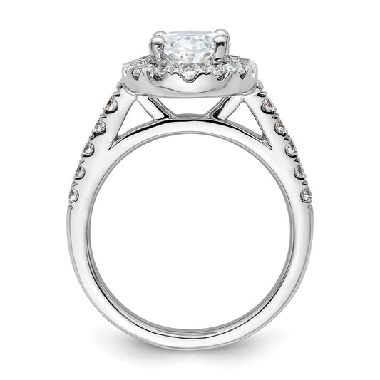 Buy Exclusive 14K White Gold Halo Engagement Ring for 2 Carat Oval Center