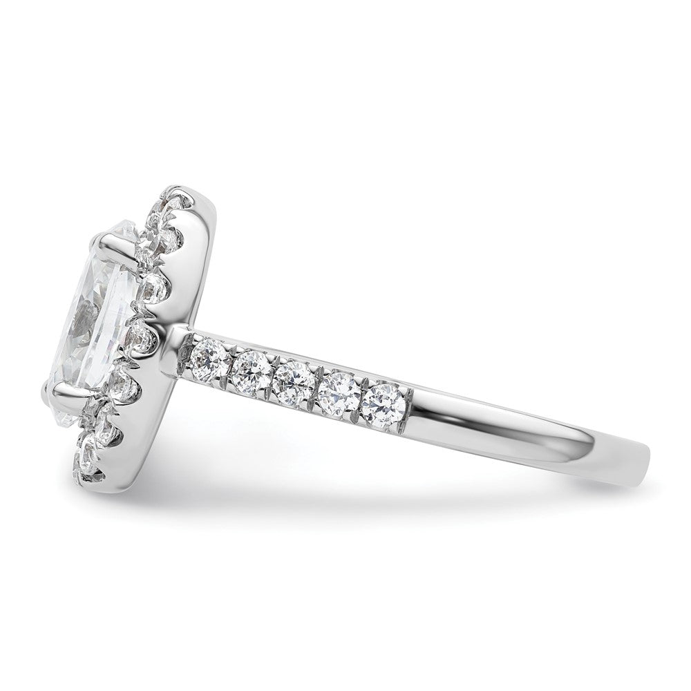 Buy Exclusive 14K White Gold Halo Engagement Ring for 2 Carat Oval Center