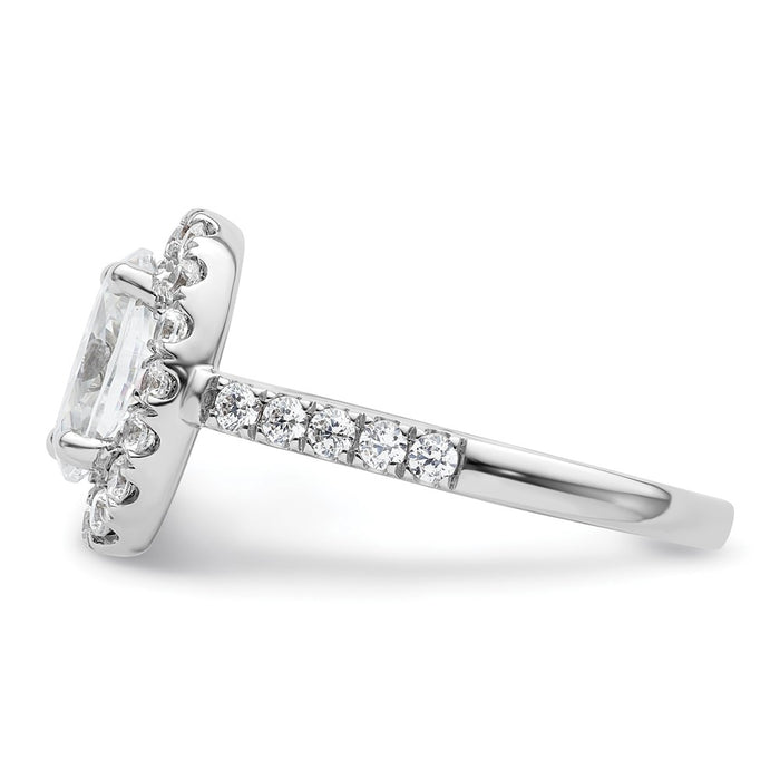 Buy Exclusive 14K White Gold Halo Engagement Ring for 2 Carat Oval Center-3