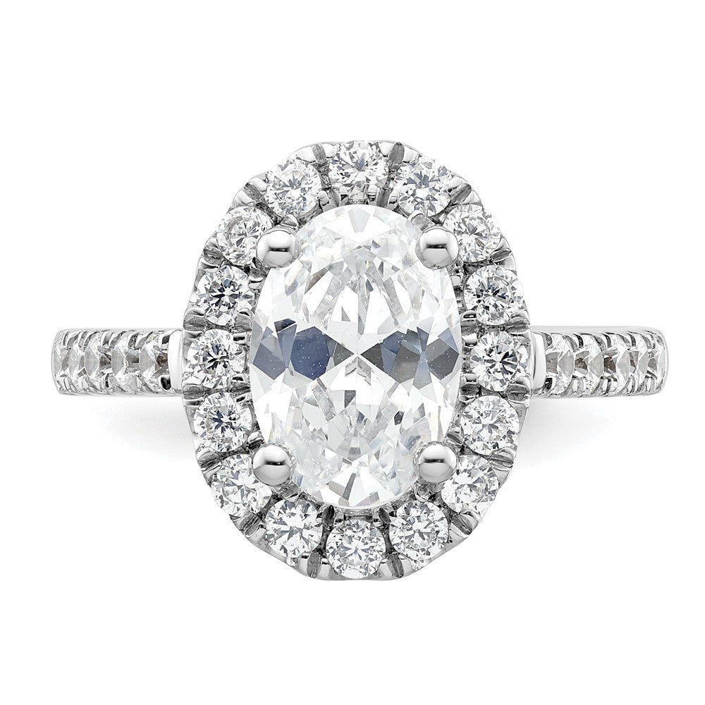 Buy Exclusive 14K White Gold Halo Engagement Ring for 2 Carat Oval Center