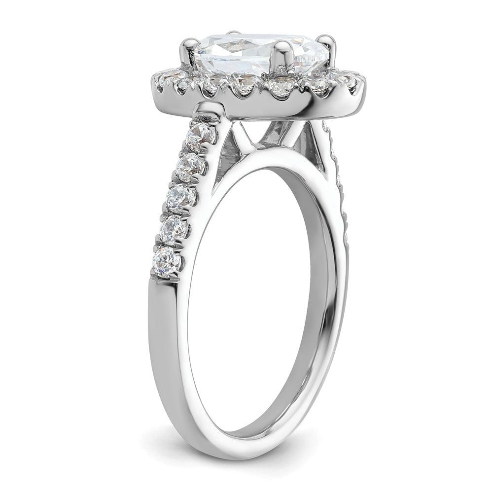 Buy Exclusive 14K White Gold Halo Engagement Ring for 2 Carat Oval Center