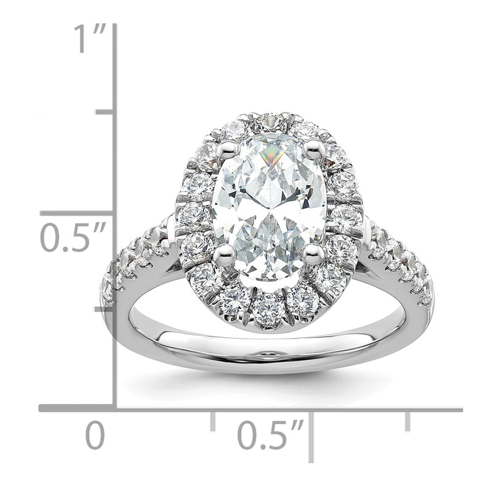Buy Exclusive 14K White Gold Halo Engagement Ring for 2 Carat Oval Center