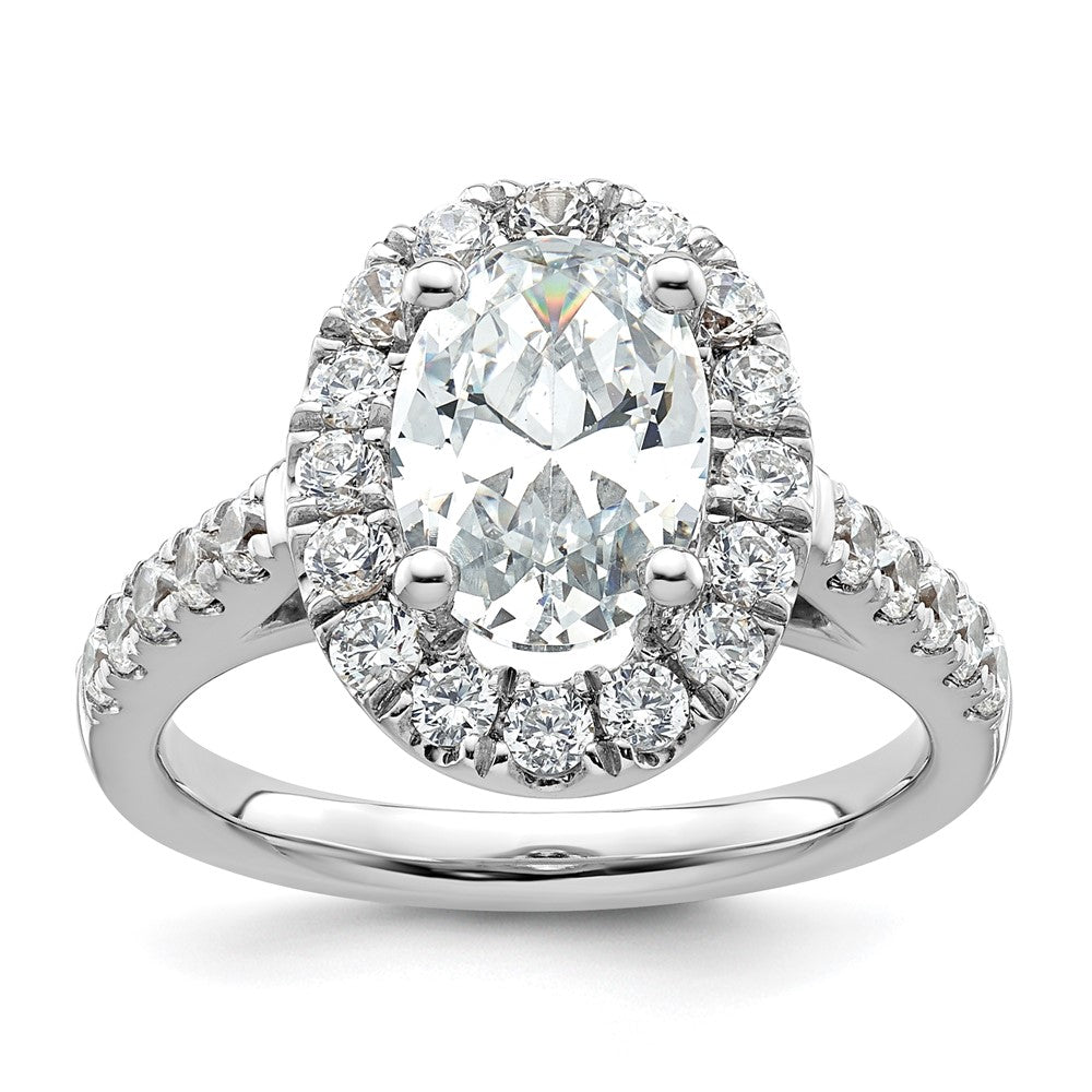 Buy Exclusive 14K White Gold Halo Engagement Ring for 2 Carat Oval Center