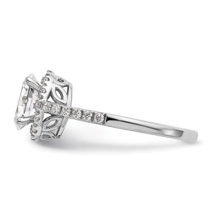 High-quality 14K White Gold Halo Semi-Mount Engagement Ring, 1/4 Carat Diamonds, Stylish Design for 1 Carat Oval Center Stone-3