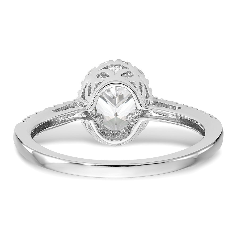 High-quality 14K White Gold Halo Semi-Mount Engagement Ring, 1/4 Carat Diamonds, Stylish Design for 1 Carat Oval Center Stone