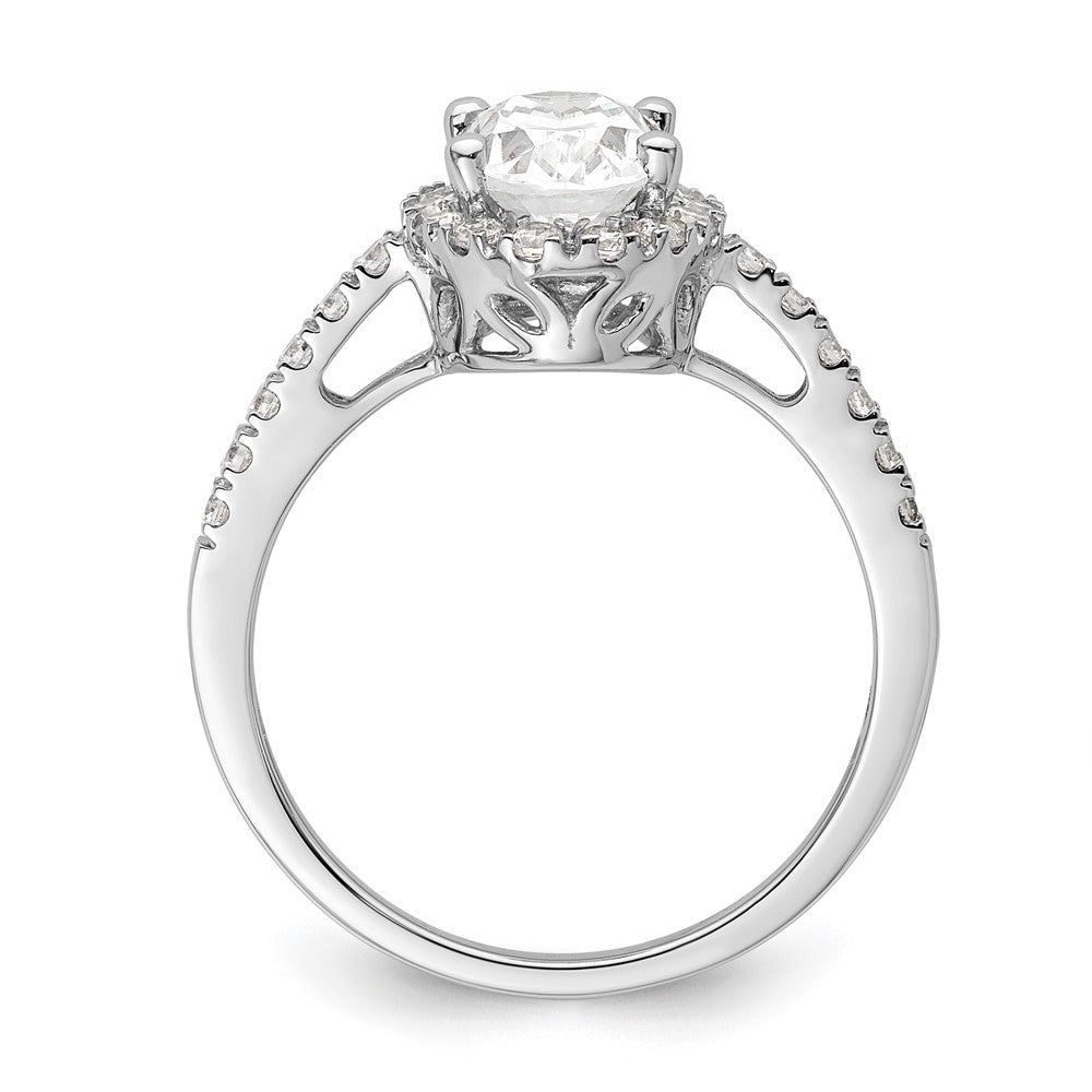 Buy Exclusive 14K White Gold Halo Engagement Ring for 1.25 Carat Oval Center