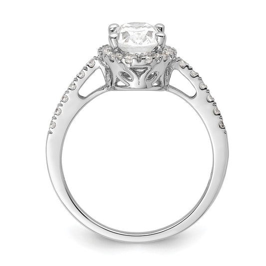 Buy Exclusive 14K White Gold Halo Engagement Ring for 1.25 Carat Oval Center