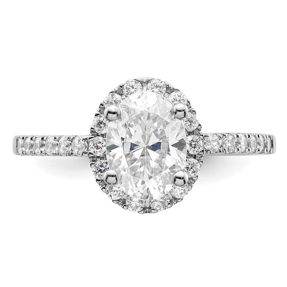 Buy Exclusive 14K White Gold Halo Engagement Ring for 1.25 Carat Oval Center