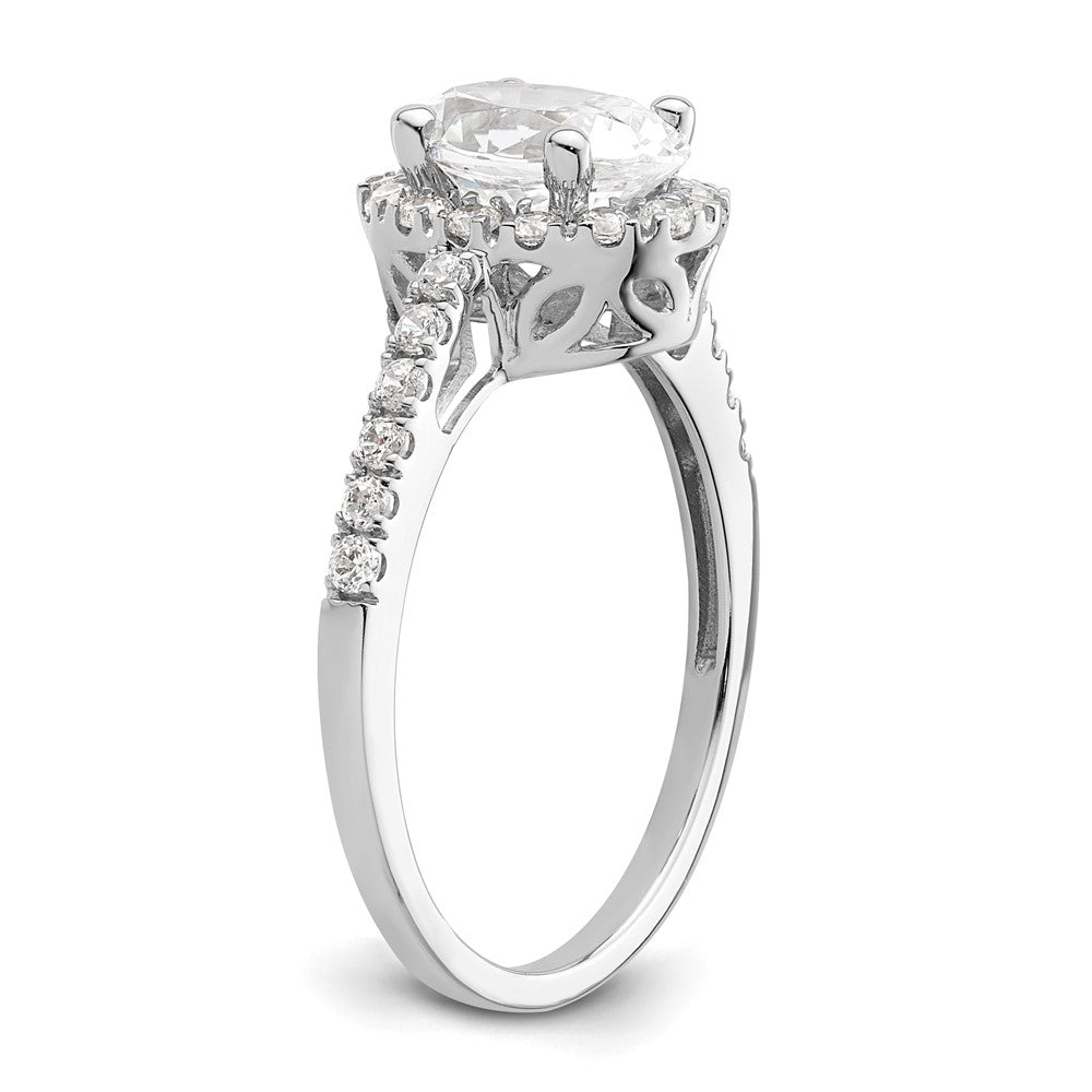 Buy Exclusive 14K White Gold Halo Engagement Ring for 1.25 Carat Oval Center