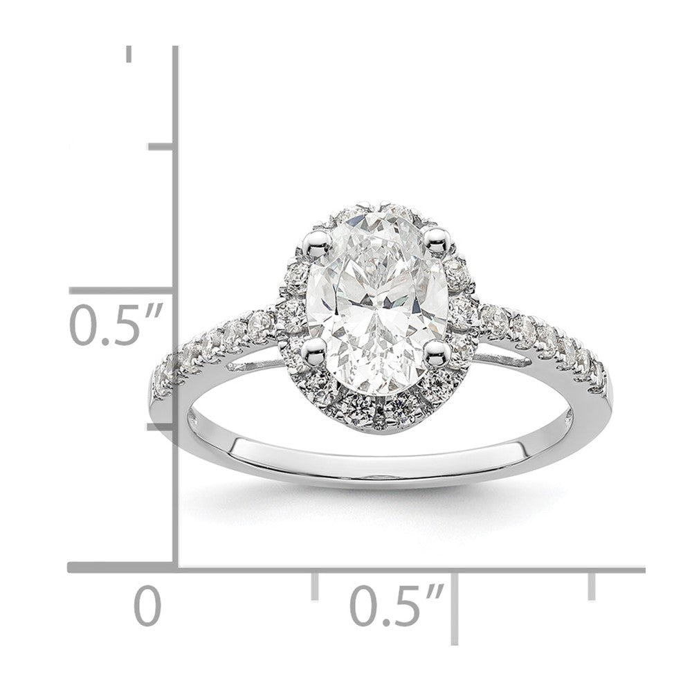 Buy Exclusive 14K White Gold Halo Engagement Ring for 1.25 Carat Oval Center