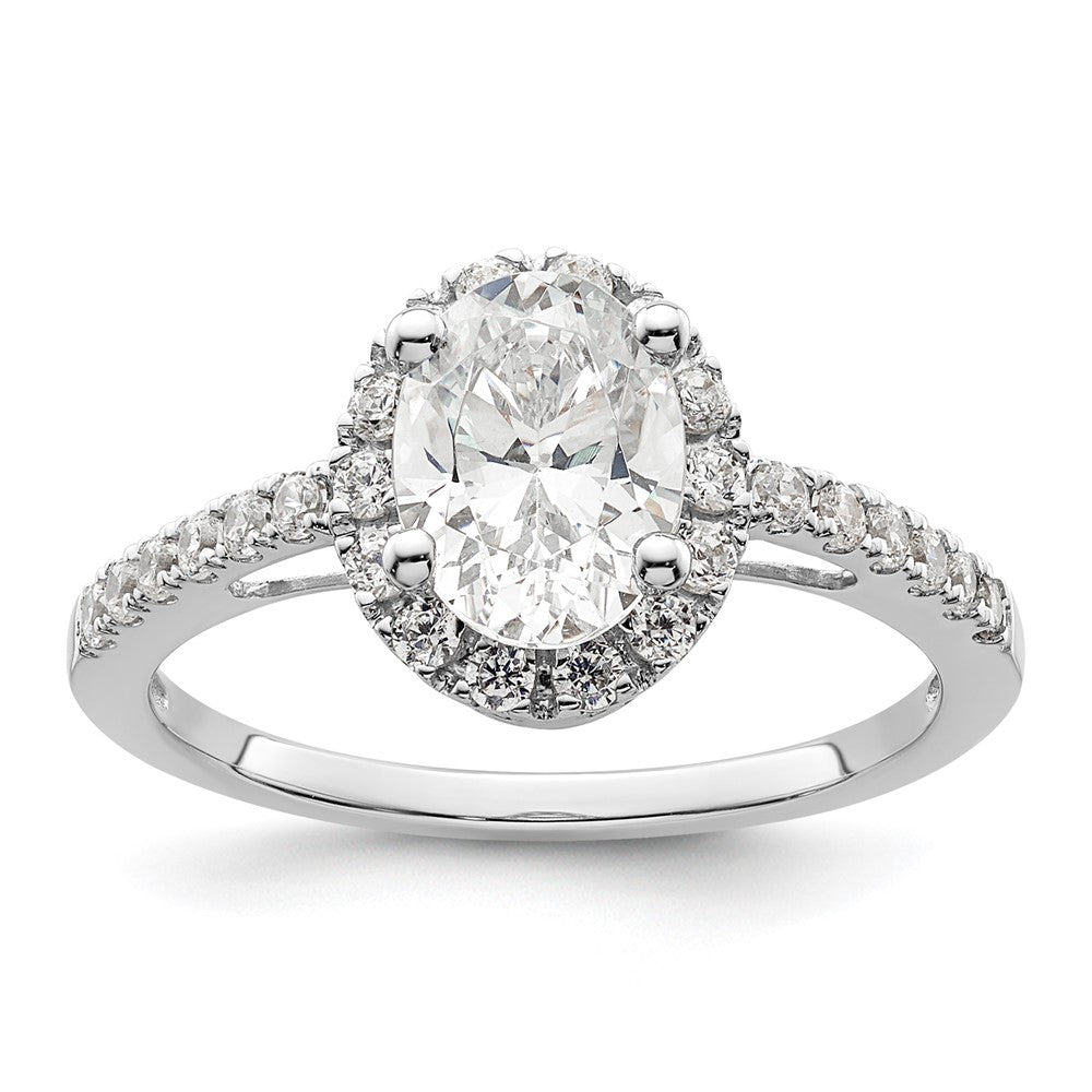 Buy Exclusive 14K White Gold Halo Engagement Ring for 1.25 Carat Oval Center