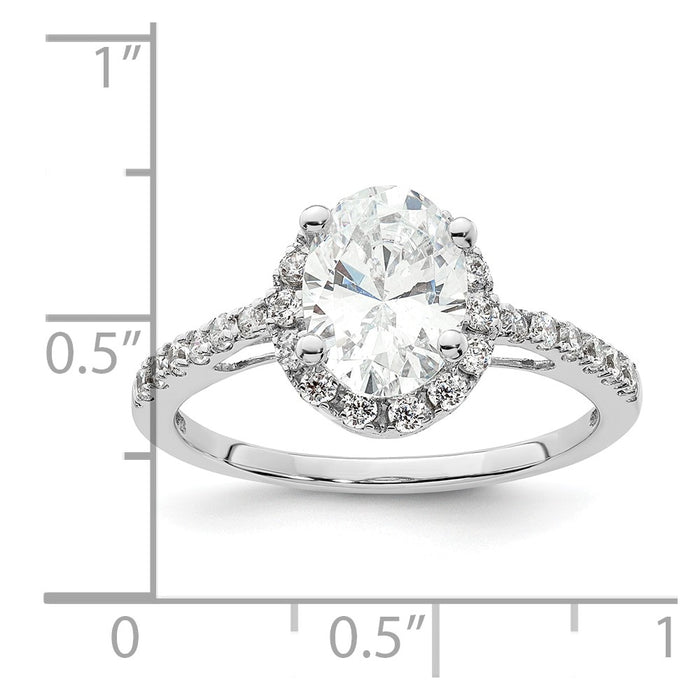 Buy Exclusive 14K White Gold Halo Engagement Ring - 1.5 Carat Oval & Diamond Accents-8