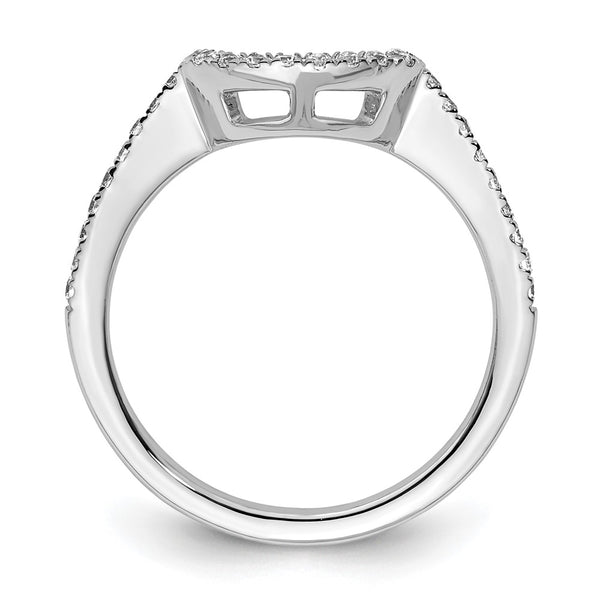 14K White Gold Wedding Band with 1/5 Carat Diamonds