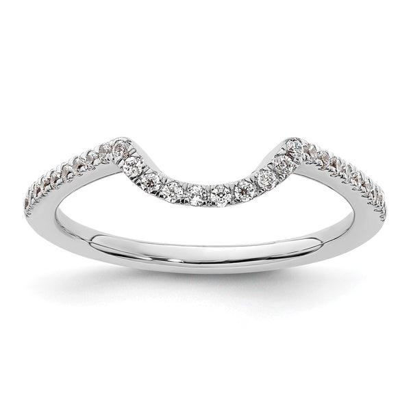 14K White Gold Wedding Band with 1/5 Carat Diamonds