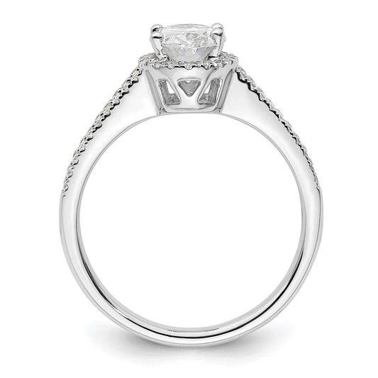 Exclusive 14K White Gold Halo Semi-Mount Ring with 1/3 Carat Diamonds - Luxury Design for 3/4 Carat Oval Center