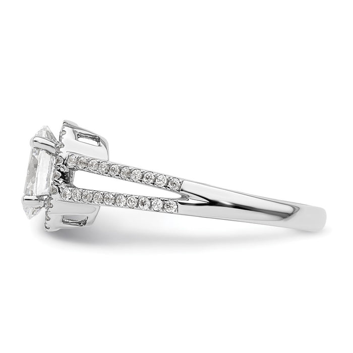 Exclusive 14K White Gold Halo Semi-Mount Ring with 1/3 Carat Diamonds - Luxury Design for 3/4 Carat Oval Center-3