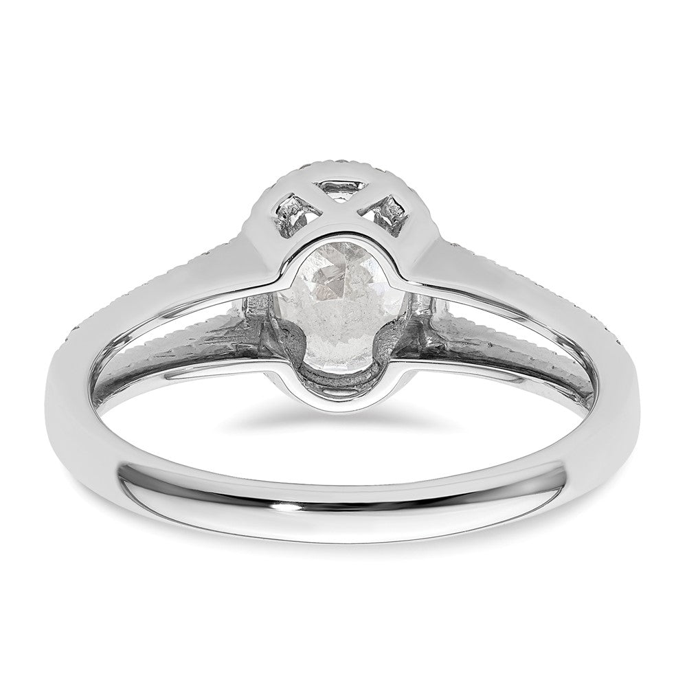 Exclusive 14K White Gold Halo Semi-Mount Ring with 1/3 Carat Diamonds - Luxury Design for 3/4 Carat Oval Center