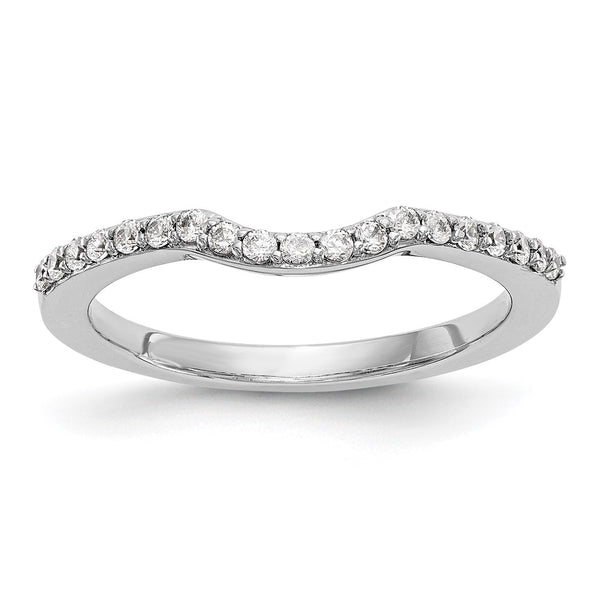 14K White Gold Wedding Band with 1/4 Carat Diamonds - Style GR1-1022621
