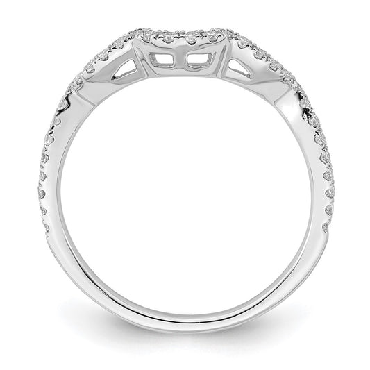 Buy Stylish 14K White Gold 1/4 Carat Diamond Contoured Wedding Band