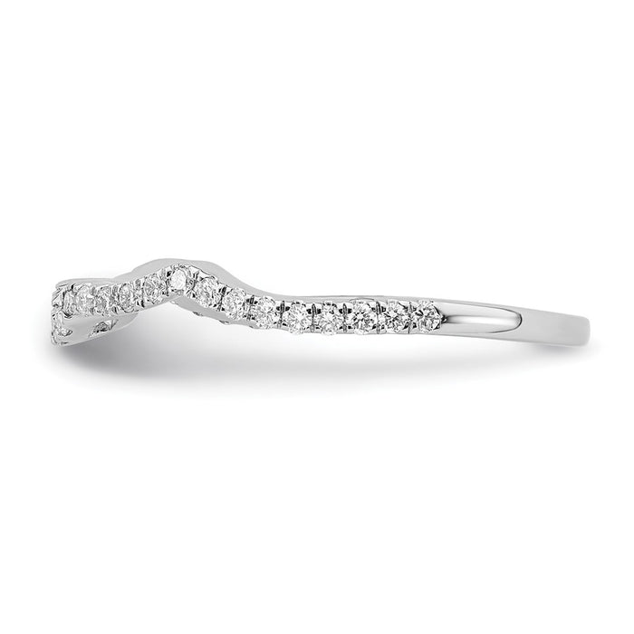 Buy Stylish 14K White Gold 1/4 Carat Diamond Contoured Wedding Band-3