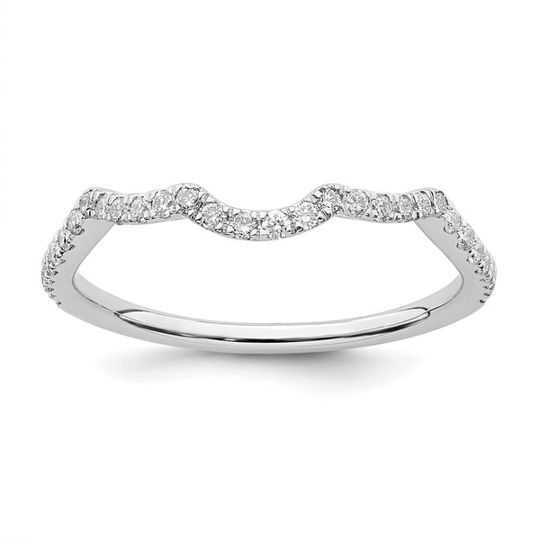 14K White Gold 1/4 Carat Diamond Contoured Wedding Band - Style GR1-1022638