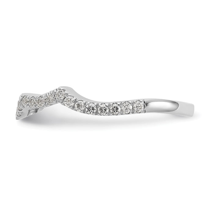 Buy Exclusive 14K White Gold 1/3 Carat Diamond Contoured Wedding Band - Value!-3