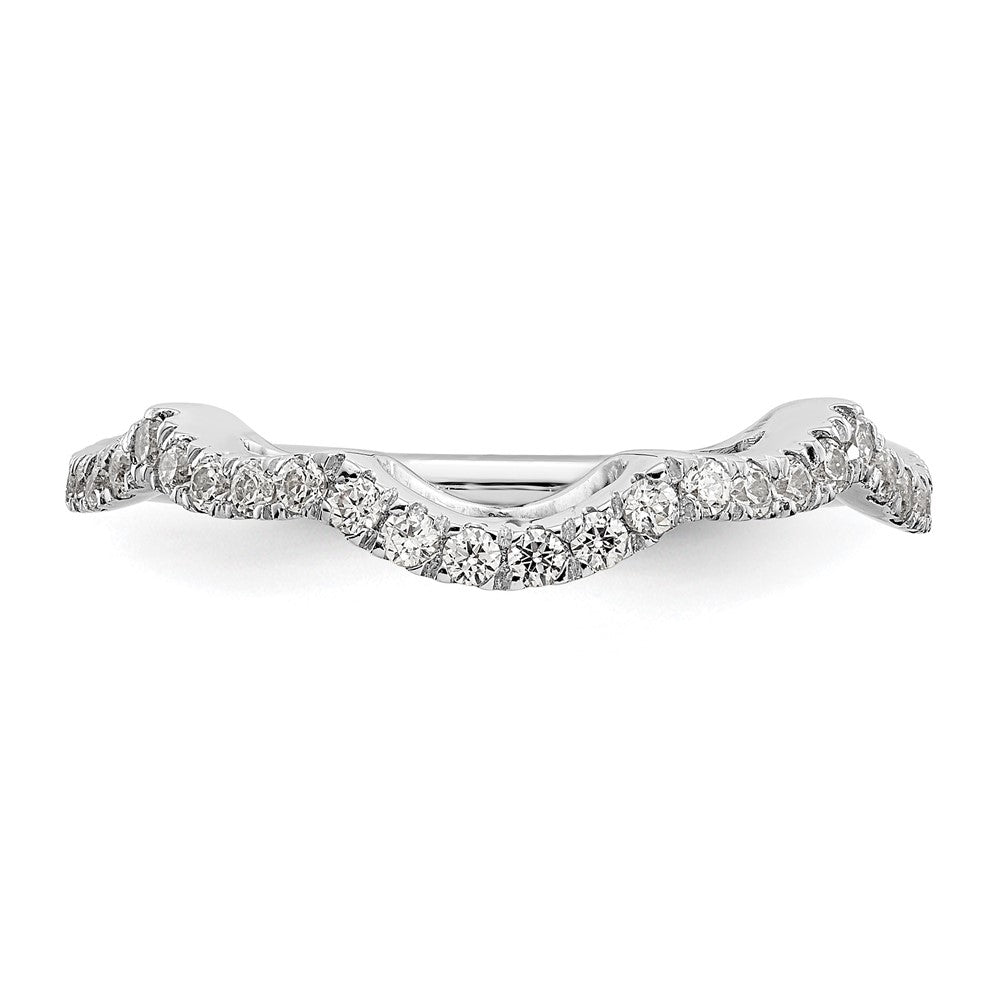 Buy Exclusive 14K White Gold 1/3 Carat Diamond Contoured Wedding Band - Value!