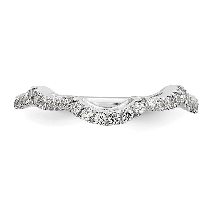 Buy Exclusive 14K White Gold 1/3 Carat Diamond Contoured Wedding Band - Value!-4