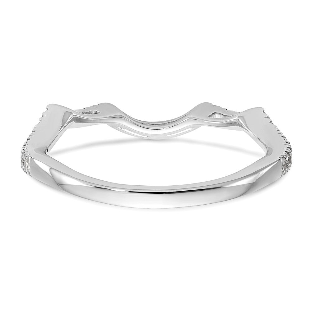 Buy Exclusive 14K White Gold 1/3 Carat Diamond Contoured Wedding Band - Value!