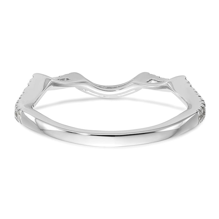 Buy Exclusive 14K White Gold 1/3 Carat Diamond Contoured Wedding Band - Value!-5