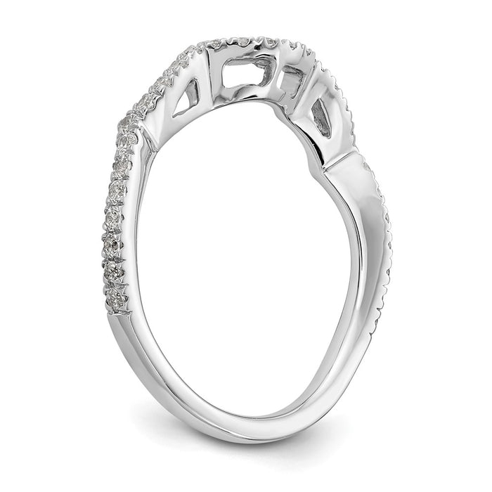 Buy Exclusive 14K White Gold 1/3 Carat Diamond Contoured Wedding Band - Value!-6