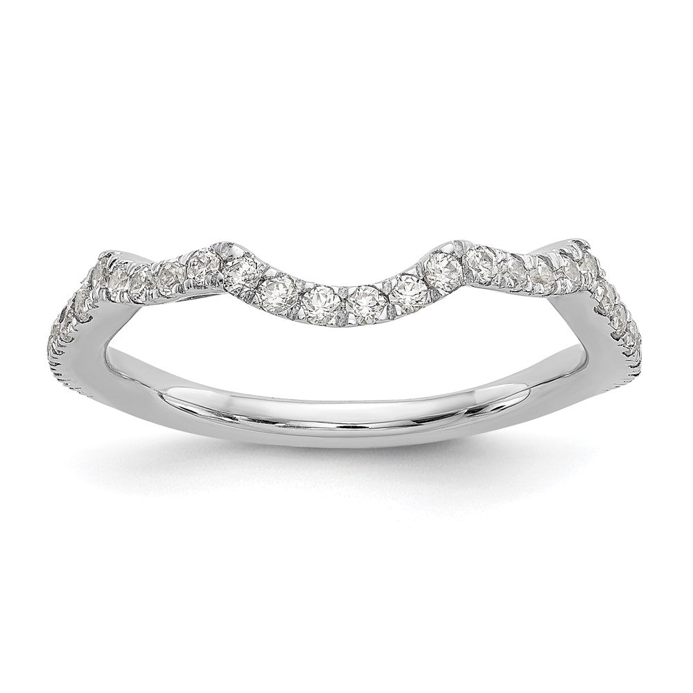 Buy Exclusive 14K White Gold 1/3 Carat Diamond Contoured Wedding Band - Value!