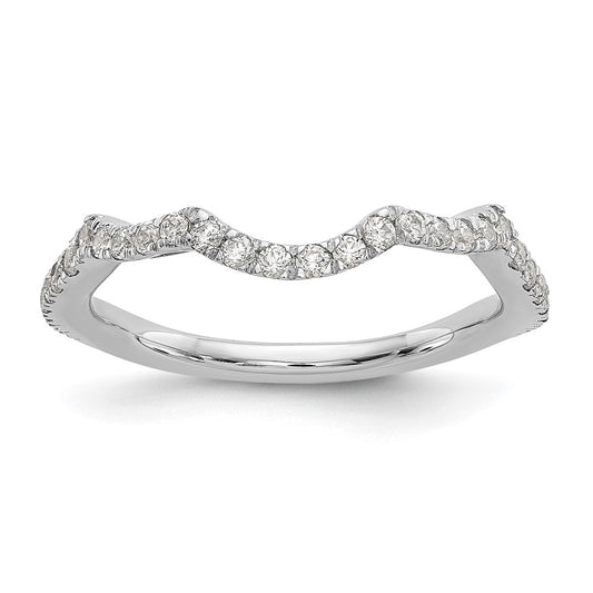 Buy Exclusive 14K White Gold 1/3 Carat Diamond Contoured Wedding Band - Value!