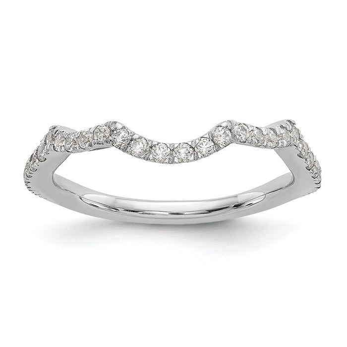 Buy Exclusive 14K White Gold 1/3 Carat Diamond Contoured Wedding Band - Value!-1
