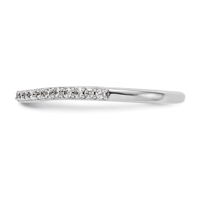 Buy Stylish 14K White Gold Contoured Wedding Band with 1/4 Carat Diamond-3