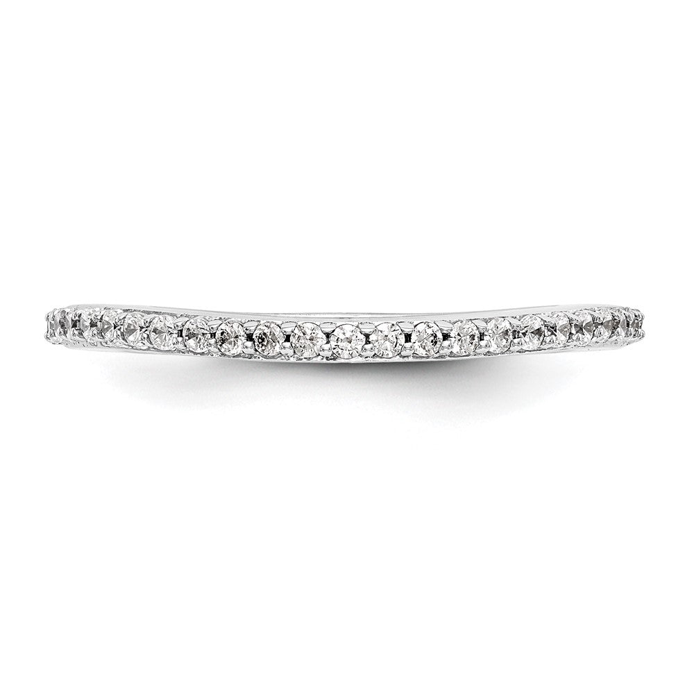 Buy Stylish 14K White Gold Contoured Wedding Band with 1/4 Carat Diamond