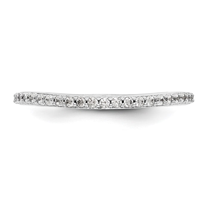 Buy Stylish 14K White Gold Contoured Wedding Band with 1/4 Carat Diamond-4
