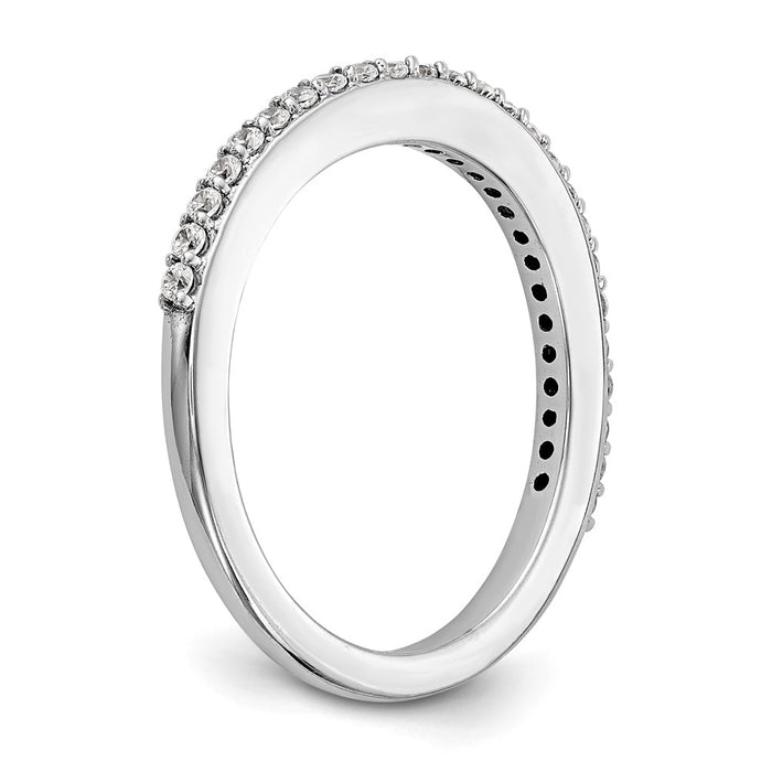Buy Stylish 14K White Gold Contoured Wedding Band with 1/4 Carat Diamond-6