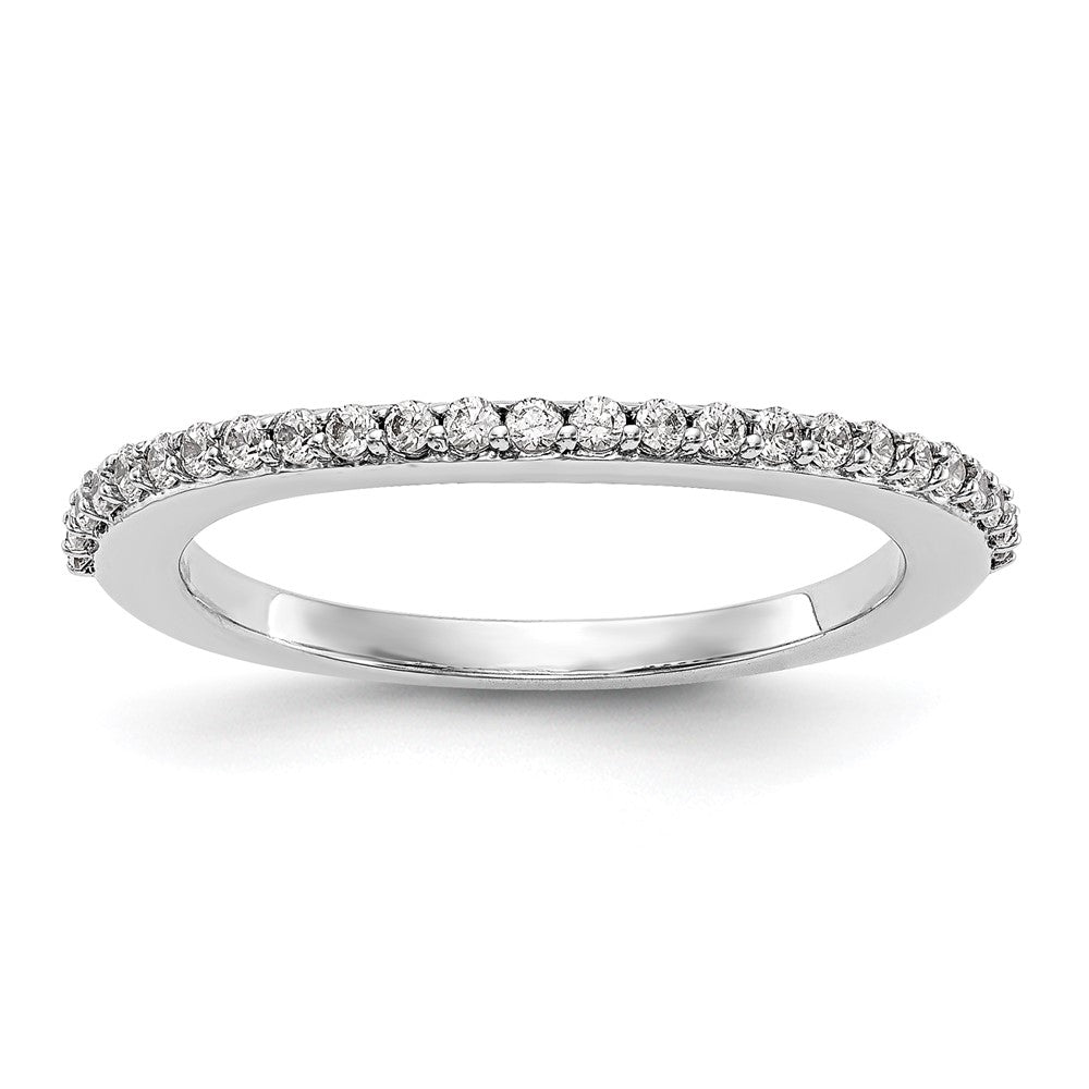 Buy Stylish 14K White Gold Contoured Wedding Band with 1/4 Carat Diamond