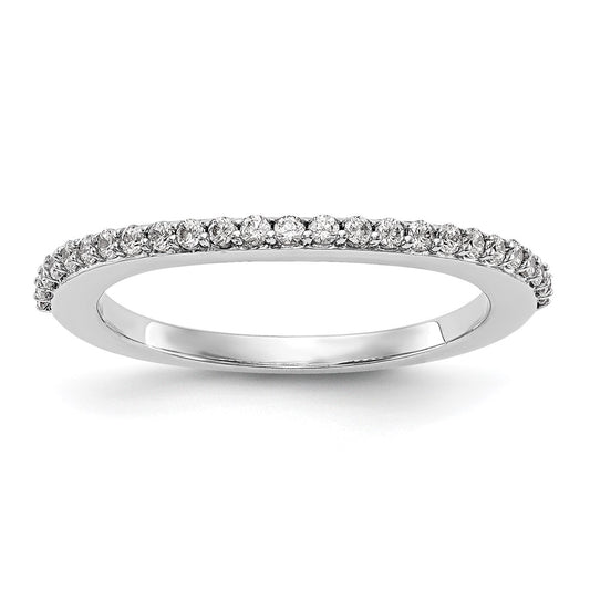 Buy Stylish 14K White Gold Contoured Wedding Band with 1/4 Carat Diamond