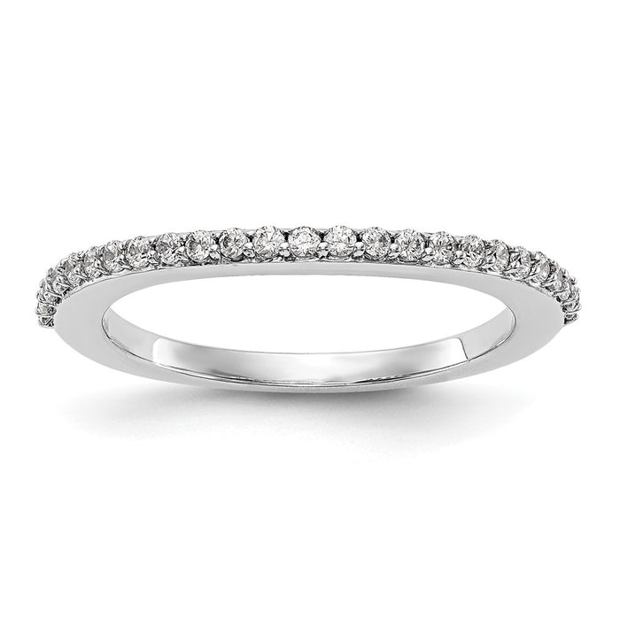 Buy Stylish 14K White Gold Contoured Wedding Band with 1/4 Carat Diamond-1