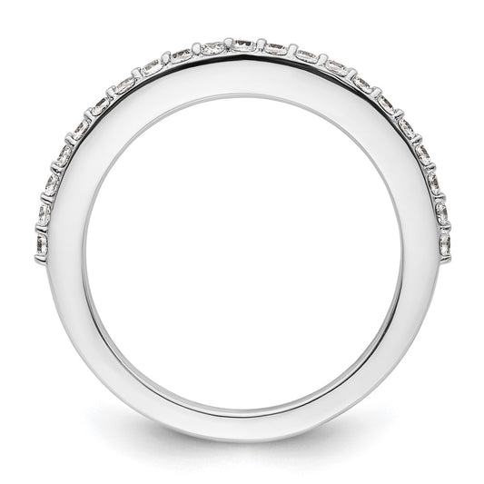 High-Quality 14K White Gold Contoured Wedding Band - 1/3 Carat Diamond Value
