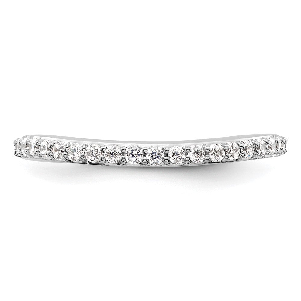 High-Quality 14K White Gold Contoured Wedding Band - 1/3 Carat Diamond Value