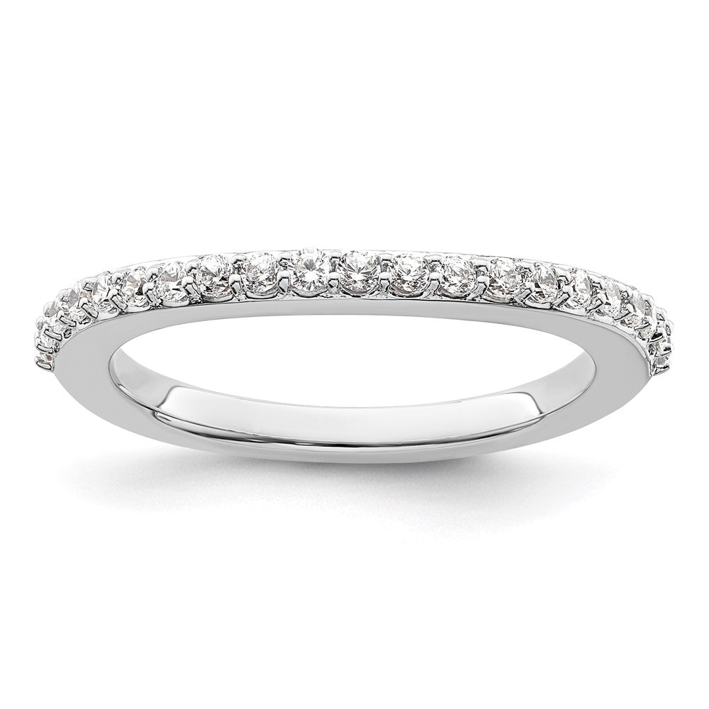 High-Quality 14K White Gold Contoured Wedding Band - 1/3 Carat Diamond Value
