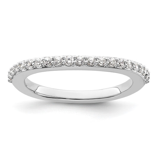 High-Quality 14K White Gold Contoured Wedding Band - 1/3 Carat Diamond Value