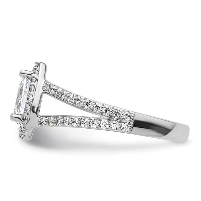 Buy Exclusive 14K White Gold Halo Engagement Ring, 3/4 Carat Pear Center, Stylish Accents-3