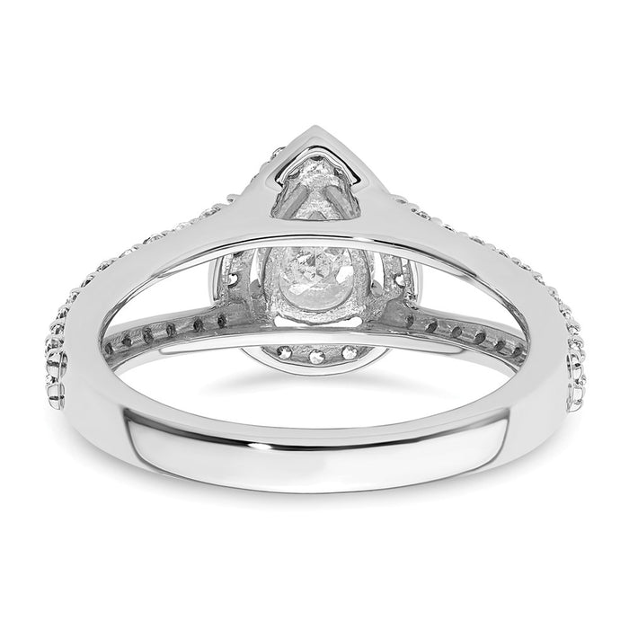 Buy Exclusive 14K White Gold Halo Engagement Ring, 3/4 Carat Pear Center, Stylish Accents-5