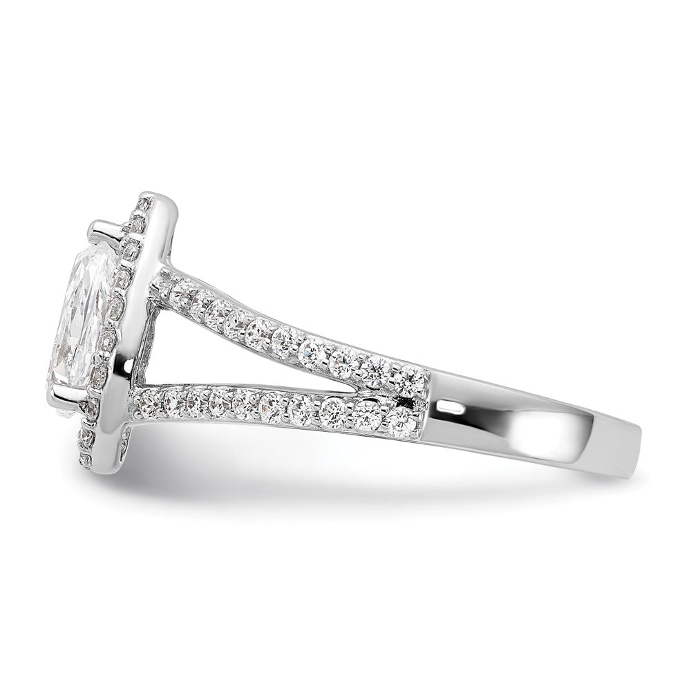 High-Quality 14K White Gold Halo Engagement Ring Semi-Mount, 5/8 ct Diamonds - Affordable Luxury for 1 Carat Pear Stone
