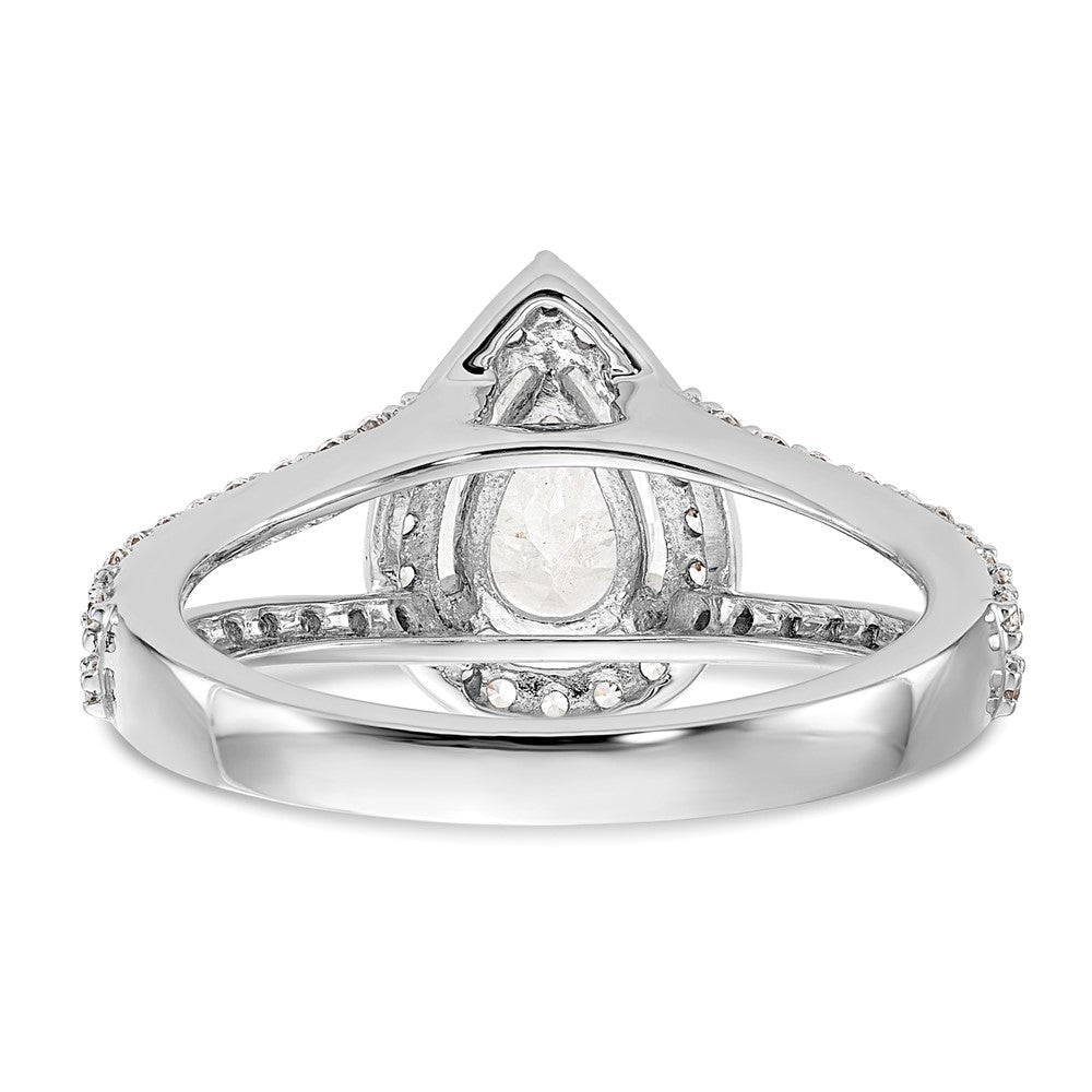High-Quality 14K White Gold Halo Engagement Ring Semi-Mount, 5/8 ct Diamonds - Affordable Luxury for 1 Carat Pear Stone